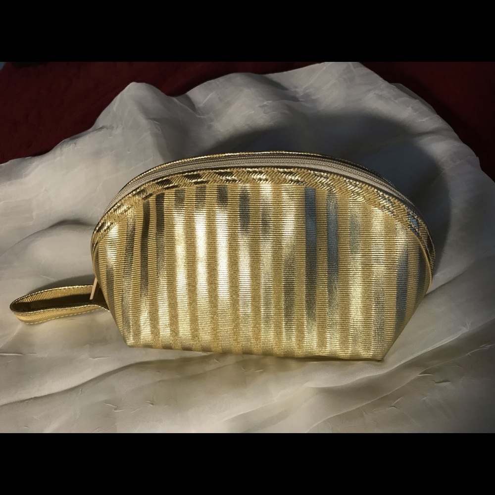 Estee Lauder gold makeup bag